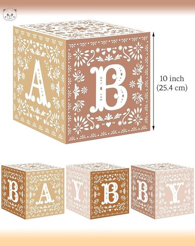 KARAQY 4PCS CIELITO Lindo Party Decoration ، صناديق الأطفال المكسيكية مع رسائل للاستحمام الطفل تكشف عن زخارف حفلات عيد الميلاد (10 * 10 * 10 بوصات) in Kuwait