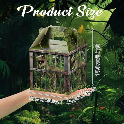 DoubleFill 12 Pcs Dinosaur Party Supplies Treat Boxes Dino Party Favor Boxes Tropical Jungle Dinosaur Gift Box Table Centerpieces Photography Props Decorations for Birthday Halloween Christmas in Saudi Arabia
