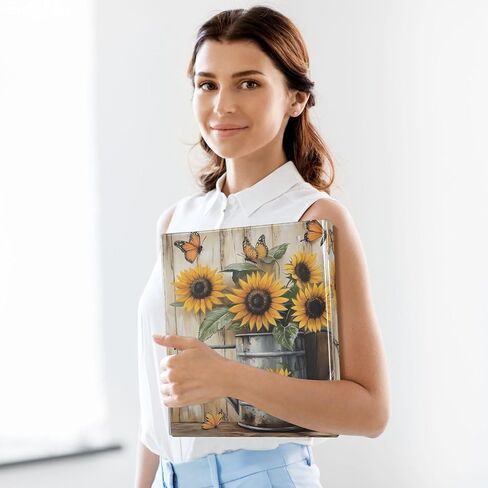 3 رنين Binder Butterfly عباد الشمس الصفراء الخشبية 1.5 بوصة المجلدات ثلاثة رنين مع الحافظة ملائمة 8.5 '× 11' 'ورقة 3 بوليون بولي in Saudi Arabia