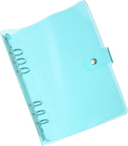 PATIKIL A5 Clear Binder Cover, Soft PVC Bling Loose Leaf Binder Protector Refillable Notebook Shell with Snap Button Closure for DIY Meeting Notebook Folder, Blue in Saudi Arabia