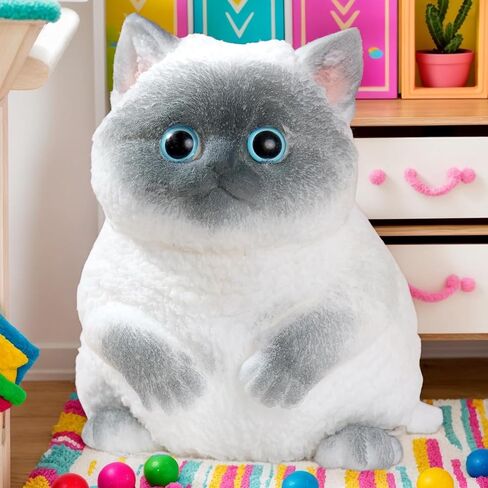Big taba Squishy Cat, Handmade Squishy Cat for Adult/Kids, Stress Relief, Cute & Soft Cat Design, Perfect Squeeze Toys Gift for Relaxation and Fun - Dress Up Your Own Squishies Cat(Siamese) in Saudi Arabia