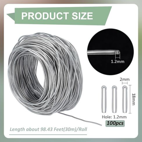 BENECREAT 98Feet Clear PVC Plastic Coated Aluminum Wire, 16 Gauge Jewelry Craft Wire Aluminum Wire for Engraving, Jewelry, Hat and Hair Accessories Making in Saudi Arabia