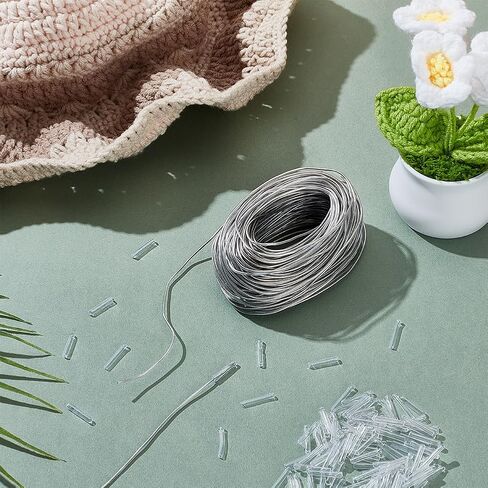 BENECREAT 98Feet Clear PVC Plastic Coated Aluminum Wire, 16 Gauge Jewelry Craft Wire Aluminum Wire for Engraving, Jewelry, Hat and Hair Accessories Making in Saudi Arabia
