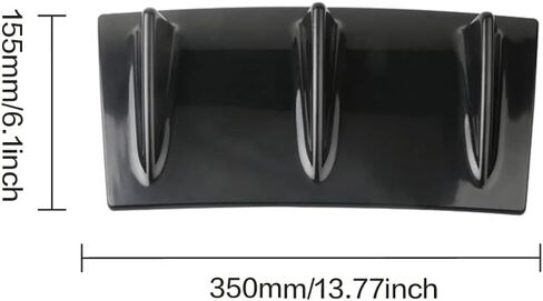 Universal Car Spoiler, Rear Bumper Lip Diffuser Spoilers Car Chassis Black Shark Fin 3/5/7 Wing Spoiler Kit, ABS Carbon Fiber Style (Carbon Fiber Black,3 Wing) in Saudi Arabia