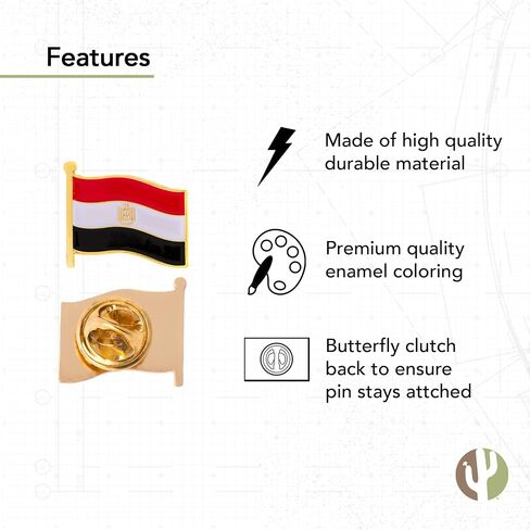 شعار مصر البلد مزدوج طية طية طية طية دبوس المينا مع الولايات المتحدة الأمريكية قبعة تذكارية للرجال النساء الوطنية المصرية (دبوس العلم المزدوج) in Kuwait