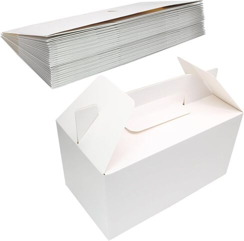 Biaungdo 30 Pack White Gable Boxes for Party Favor ، 9.5 × 5 × 5 بوصات صندوق من الورق المقوى الكبير للهدية ، والميلاد ، وحفل الزفاف ، والغداء ، وغيرها من الأحداث in Kuwait