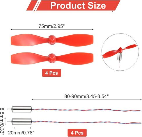 MECCANIXITY Propeller Props 720 Hollow Cup Motors with 4 Pieces of 75MM Drone Propellers AB Blades Spare Parts for Controlling The Hollow Cup Motor of A Quadcopter in Saudi Arabia