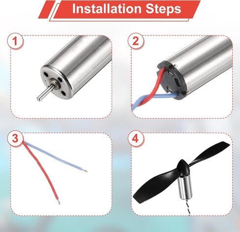 MECCANIXITY Propeller Props 720 Hollow Cup Motors with 4 Pieces of 75MM Drone Propellers AB Blades Spare Parts for Controlling The Hollow Cup Motor of A Quadcopter in Saudi Arabia