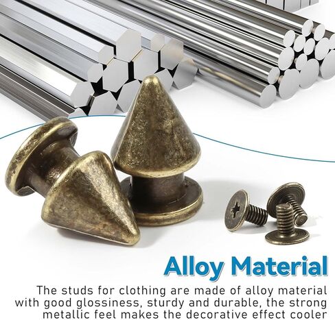 80sets Spike Studs for Clothing,Bronze Multi Spikes and Studs Kit for Clothes Crafts 7x40mm 10x25mm 8x12mm in Kuwait