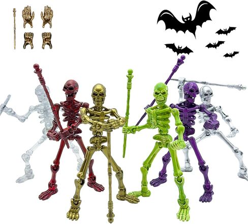 6 Pack T13 Action Actions Set-Halloween Skeleton Action Figure Titan 13/Dummy 13/Lucky 13 ، DIY متعددة المفصلات Mini Heledon Toy Halloween Miniatures Decor in Kuwait