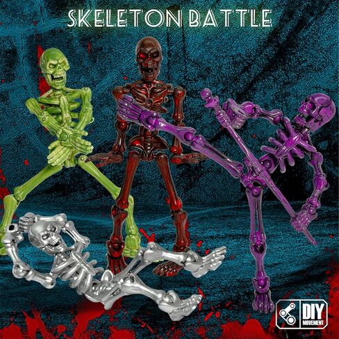 6 Pack T13 Action Actions Set-Halloween Skeleton Action Figure Titan 13/Dummy 13/Lucky 13 ، DIY متعددة المفصلات Mini Heledon Toy Halloween Miniatures Decor in Kuwait