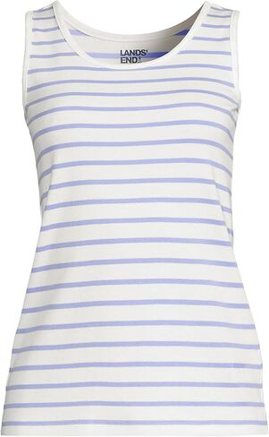 Lands' End Womens Cotton Tank Top Black Tall Medium in Kuwait