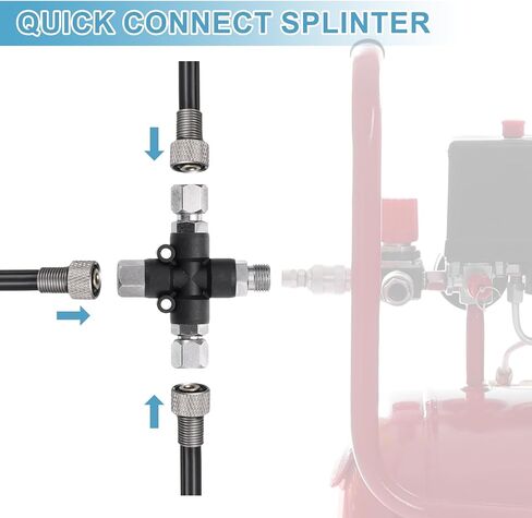 Patikil 3 Way Air Brush Adapter ، 2pcs 1/8 " in Saudi Arabia