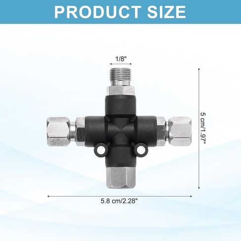 Patikil 3 Way Air Brush Adapter ، 2pcs 1/8 " in Saudi Arabia