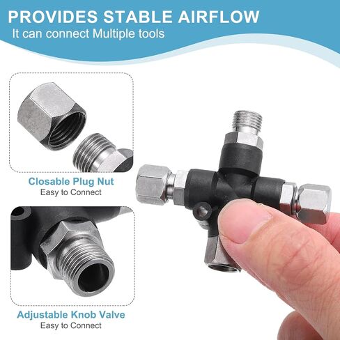 Patikil 3 Way Air Brush Adapter ، 2pcs 1/8 " in Saudi Arabia