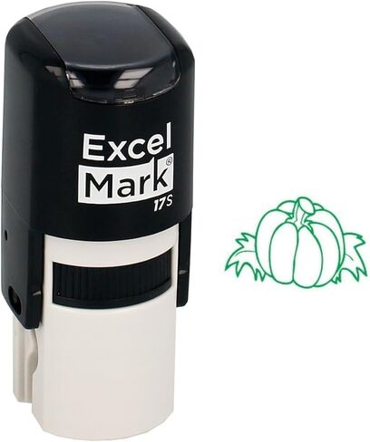 ExcelMark Thanksgiving Self-Inking Rubber Stamp - Pumpkin - Green Ink in Saudi Arabia