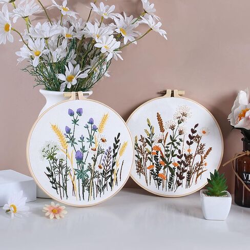 Ohcol 4 Pack Embroidery Kit for Beginners,Needlepoint Cross Stitch Kits for Adults,Needle Point Sets with Bee Flower Pattern in Saudi Arabia