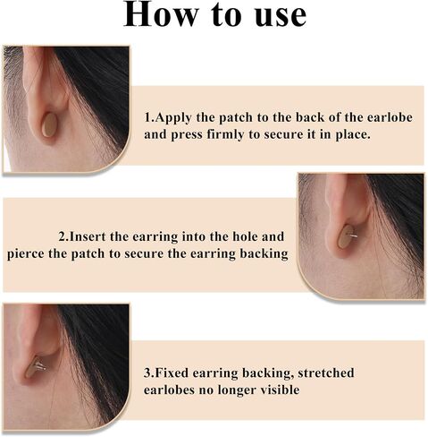 300 Pcs Earring Support Patches, Earring Covers for Sports Self-Adhesive Earlobe Lifter Patches Waterproof Ear Lobe Support Backs for Supporting Heavy Earrings in Saudi Arabia