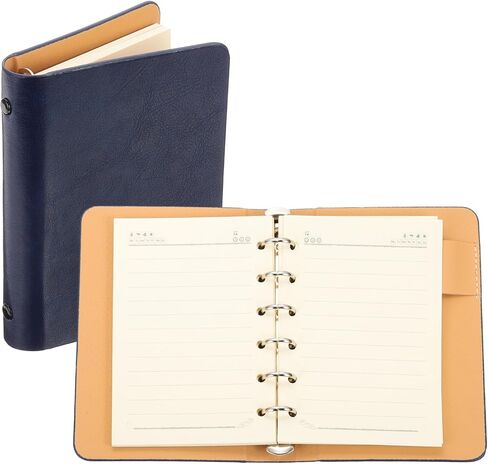 Patikil 6 Ring Binder Cover ، A7 Leather Notebook Binder Mini Leaflable Leaf Leaf Planner With 50 Sheets Line Paper ، Green in Saudi Arabia