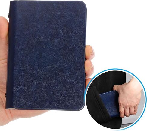 Patikil 6 Ring Binder Cover ، A7 Leather Notebook Binder Mini Leaflable Leaf Leaf Planner With 50 Sheets Line Paper ، Green in Saudi Arabia
