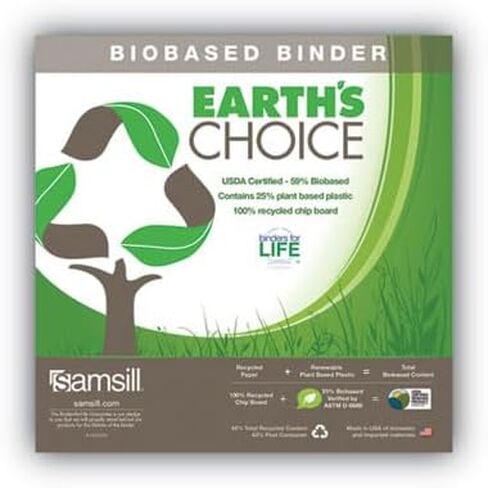 رابط عرض الأزياء المتين القائم على مصنع Samsill Earth ، 3 حلقات ، 1 "سعة ، 11 × 8.5 ، الجير ، 2/حزمة in Saudi Arabia