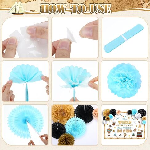 PasiMy 3D Travel Bulletin Board Set Adventure Explore Device Planchroom Decor مع Pompoms Paper Fans Fans Inspirational Cliter Map Cutout for Back to School Window Door Door Supplies (Popular) in Saudi Arabia