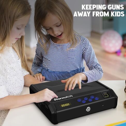 Gun Safe, Biometric Gun Safes for Handgun with 3 Ways Unlock Fingerprint Digital PIN Key Fingerprint Quick Access Pistol Safe for Car Nightstand Living Room in Saudi Arabia
