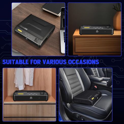 Gun Safe, Biometric Gun Safes for Handgun with 3 Ways Unlock Fingerprint Digital PIN Key Fingerprint Quick Access Pistol Safe for Car Nightstand Living Room in Saudi Arabia