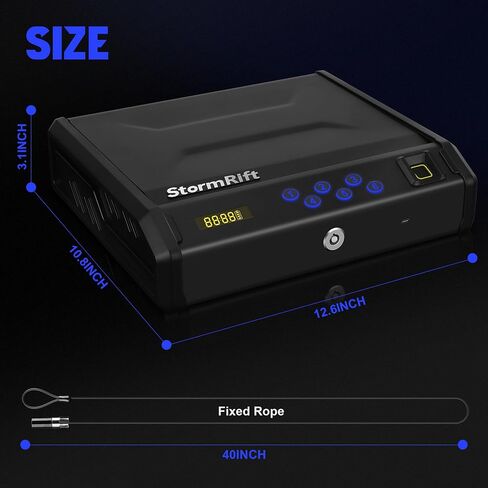 Gun Safe, Biometric Gun Safes for Handgun with 3 Ways Unlock Fingerprint Digital PIN Key Fingerprint Quick Access Pistol Safe for Car Nightstand Living Room in Saudi Arabia