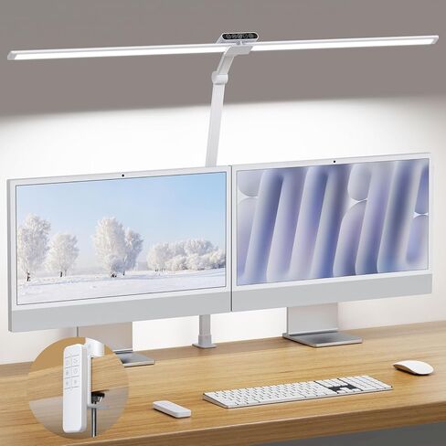 TROND LED Desk Lamp with Clamp - 1500LM Super Bright Architect Desk Light, 25 Lighting with Remote or Touch Control, Eye-Caring Clip on Light, for Home Office, Computer Monitor, Reading, Study, Work in Kuwait
