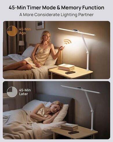 TROND LED Desk Lamp with Clamp - 1500LM Super Bright Architect Desk Light, 25 Lighting with Remote or Touch Control, Eye-Caring Clip on Light, for Home Office, Computer Monitor, Reading, Study, Work in Kuwait