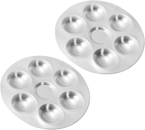 Gadpiparty 6-Caivity Round Aluminium Paint Palette Tray For STAIN FOR STAIN in Kuwait