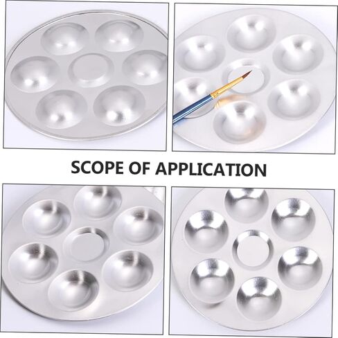 Gadpiparty 6-Caivity Round Aluminium Paint Palette Tray For STAIN FOR STAIN in Kuwait