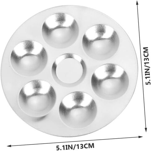 Gadpiparty 6-Caivity Round Aluminium Paint Palette Tray For STAIN FOR STAIN in Kuwait