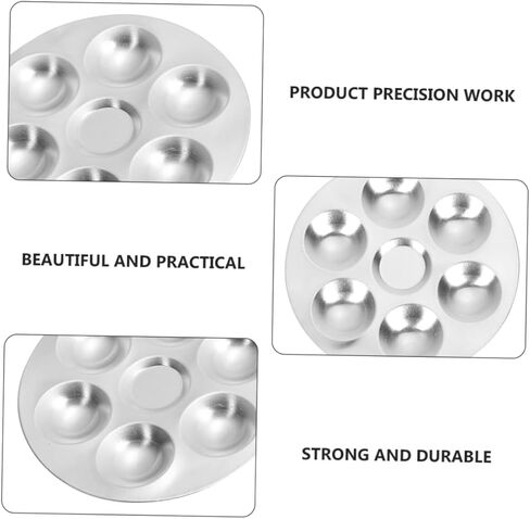 Gadpiparty 6-Caivity Round Aluminium Paint Palette Tray For STAIN FOR STAIN in Kuwait