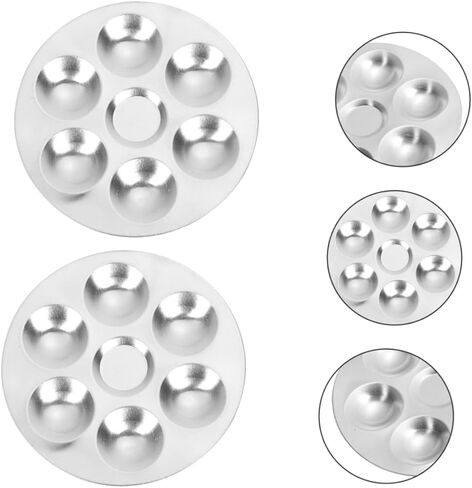 Gadpiparty 6-Caivity Round Aluminium Paint Palette Tray For STAIN FOR STAIN in Kuwait