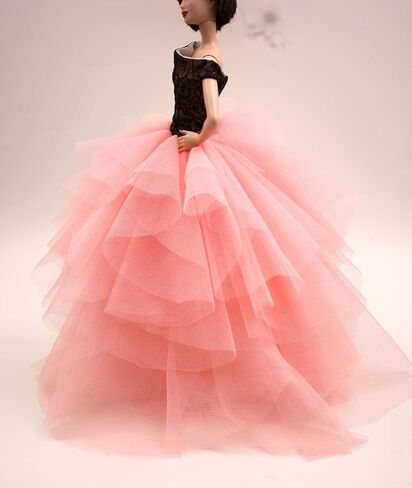 الكلاسيكية المصنوعة يدويًا الأسود والخوخ ، فستان حورية البحر ، فستان الزفاف من أجل 12 "Doll Doll & Doll غير مدرجة in Kuwait