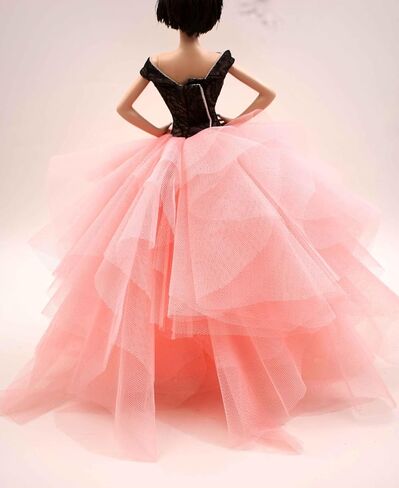 الكلاسيكية المصنوعة يدويًا الأسود والخوخ ، فستان حورية البحر ، فستان الزفاف من أجل 12 "Doll Doll & Doll غير مدرجة in Kuwait