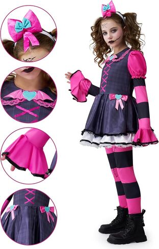 إبداعات spooktacular هالوين زاحف زي دمية مخيف للبنات ، أزياء الهالوين للأطفال ، جماعة الفتيات المخيفة. in Saudi Arabia