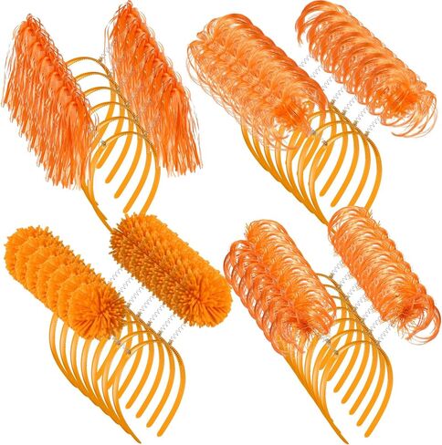 24 Pcs Pom Pom Headband Tinsel Wrapped Ponytails Head Bopper Headwear Hair Accessories Party Costume in Kuwait