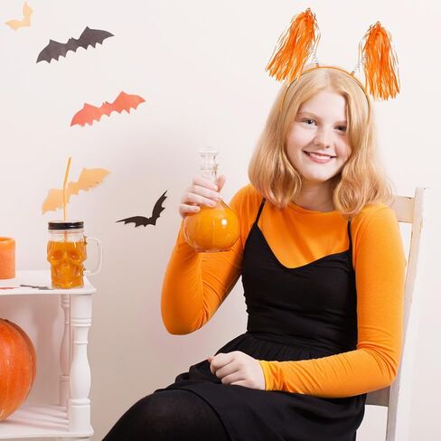 24 Pcs Pom Pom Headband Tinsel Wrapped Ponytails Head Bopper Headwear Hair Accessories Party Costume in Kuwait