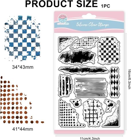 Globleland Grunge Texture ختم واضحة لبقع فرشاة Scrapbooking Slims Silicone Stamps حبر الخلفية ختم شفاف لصنع البطاقات DIY Journaling Journaling in Saudi Arabia