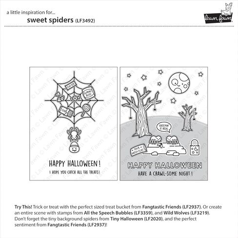 Lawn Fawn LF3492 Sweet Spiders 4x6 Clear Stamp in Saudi Arabia