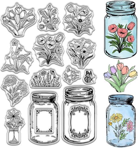 Craspire Mandragora Flower Clear Stamps Mandala Resparent Silicone Stamp Seals for Journaling Card Making Decor in Saudi Arabia