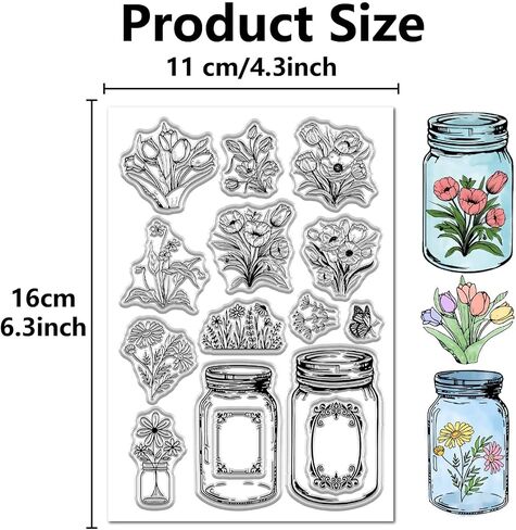Craspire Mandragora Flower Clear Stamps Mandala Resparent Silicone Stamp Seals for Journaling Card Making Decor in Saudi Arabia
