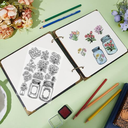 Craspire Mandragora Flower Clear Stamps Mandala Resparent Silicone Stamp Seals for Journaling Card Making Decor in Saudi Arabia