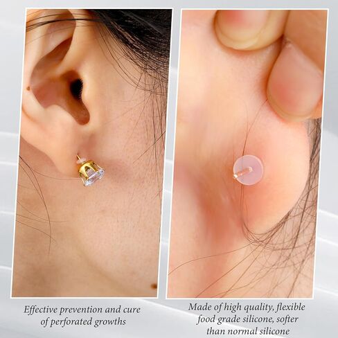 120 PCS سيليكون قرط البوابات السدادات للثقب ، 3/5/7/9 ملم أقراط السيليكون واضحة القرص للأقراط أقراص ثقب الأذن بقع دعم EARLOBE لخارقة عثرة in Kuwait