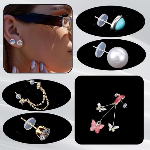 120 PCS سيليكون قرط البوابات السدادات للثقب ، 3/5/7/9 ملم أقراط السيليكون واضحة القرص للأقراط أقراص ثقب الأذن بقع دعم EARLOBE لخارقة عثرة in Kuwait