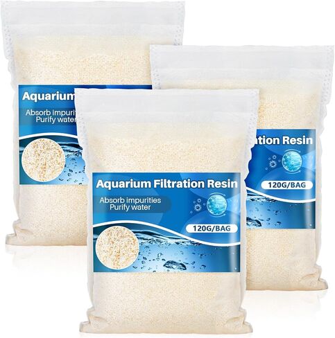 3PCS Aquarium Resin - Organic Filtration Resin Remove Driftwood Tannins,Aquarium Filter Media Bags for Aquarium, Freshwater and Saltwater, Fish Tank,Trutle, Pond in Saudi Arabia