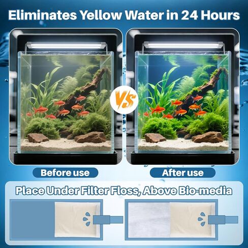 3PCS Aquarium Resin - Organic Filtration Resin Remove Driftwood Tannins,Aquarium Filter Media Bags for Aquarium, Freshwater and Saltwater, Fish Tank,Trutle, Pond in Saudi Arabia